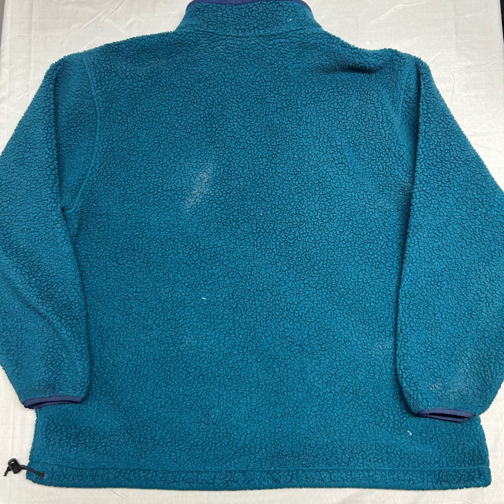 LL Bean USA made fleece quarter zip vintage 90s teal colorway - Picture 9 of 10